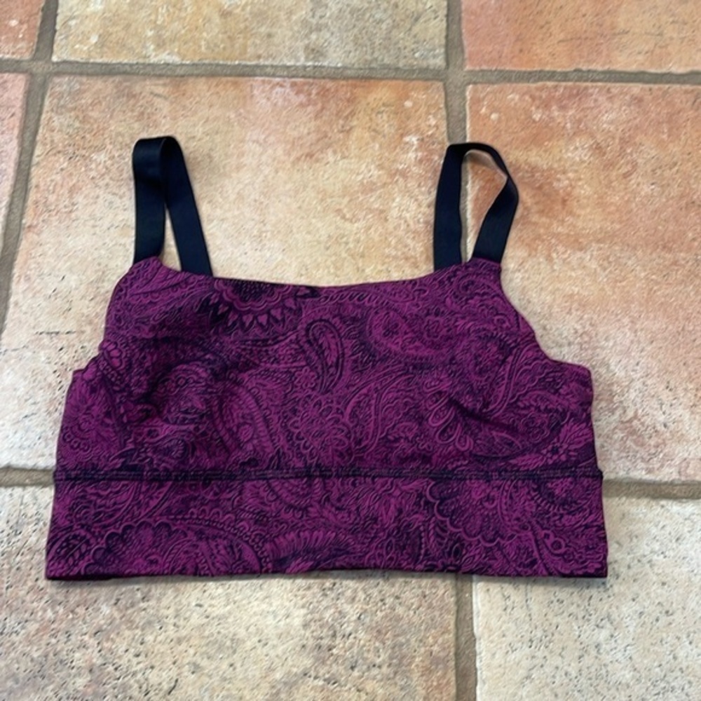 Lululemon purple Paisley print sports bra size 8